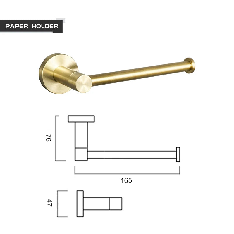 Brushed Gold Bathroom Hardware Set