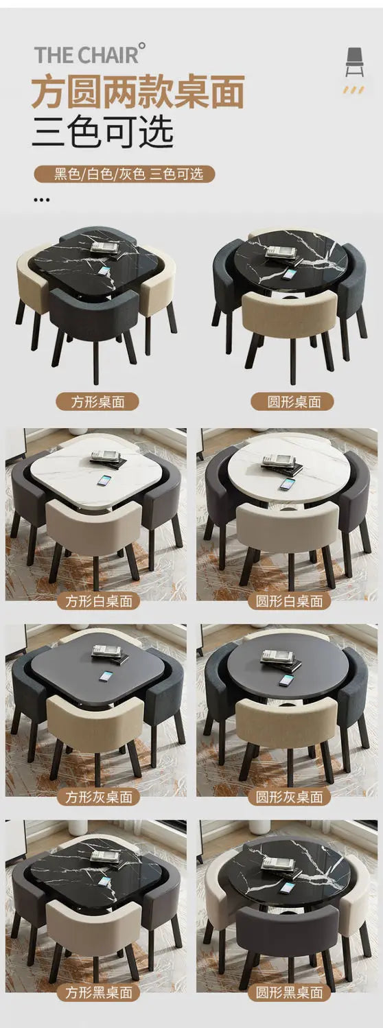 Round Dining Table with 4 Chairs