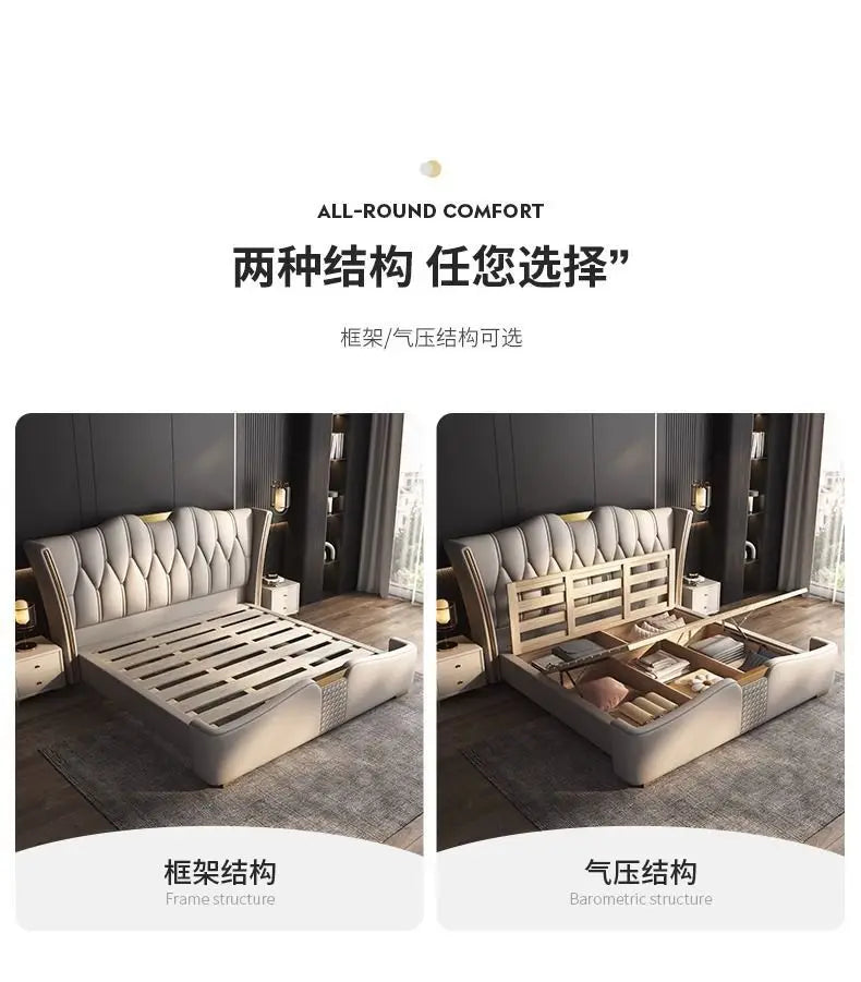 Italian Leather Luxury Bed
