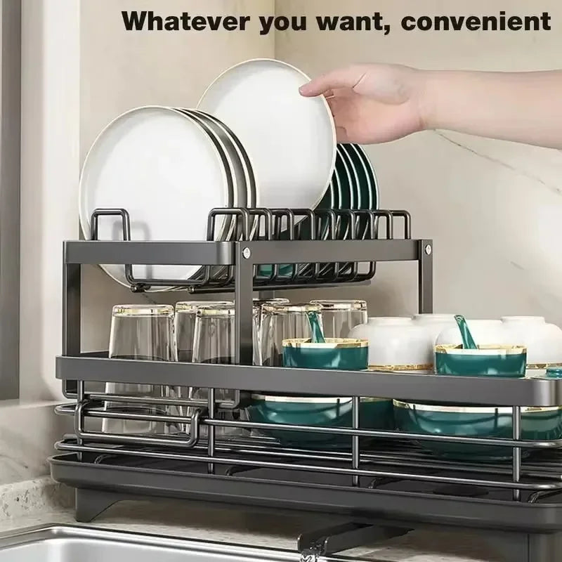 Dish Drying Rack with Drainboard