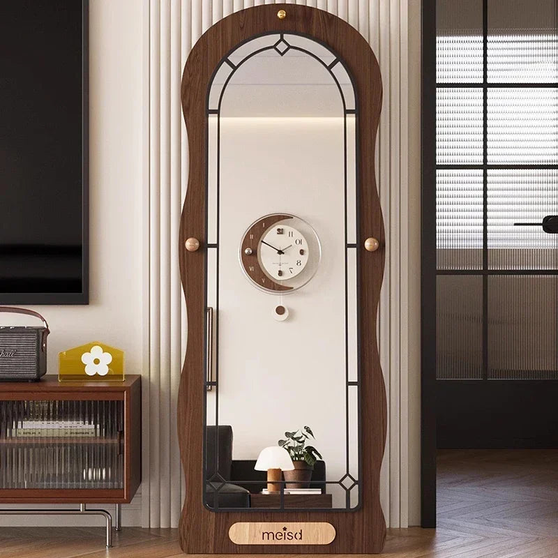 Wooden Wavy Full-Length Mirror
