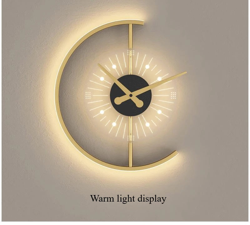 SANDYHA Nordic Clock Wall Lamp