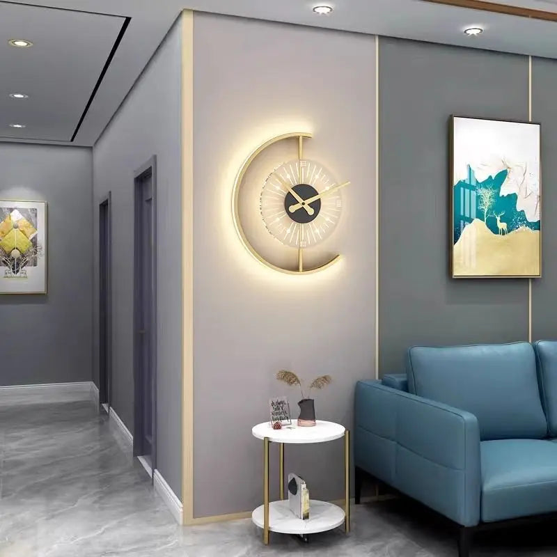 SANDYHA Nordic Clock Wall Lamp