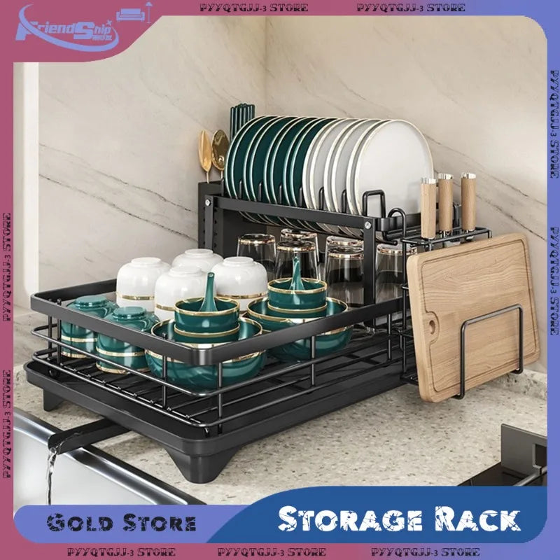 Dish Drying Rack with Drainboard