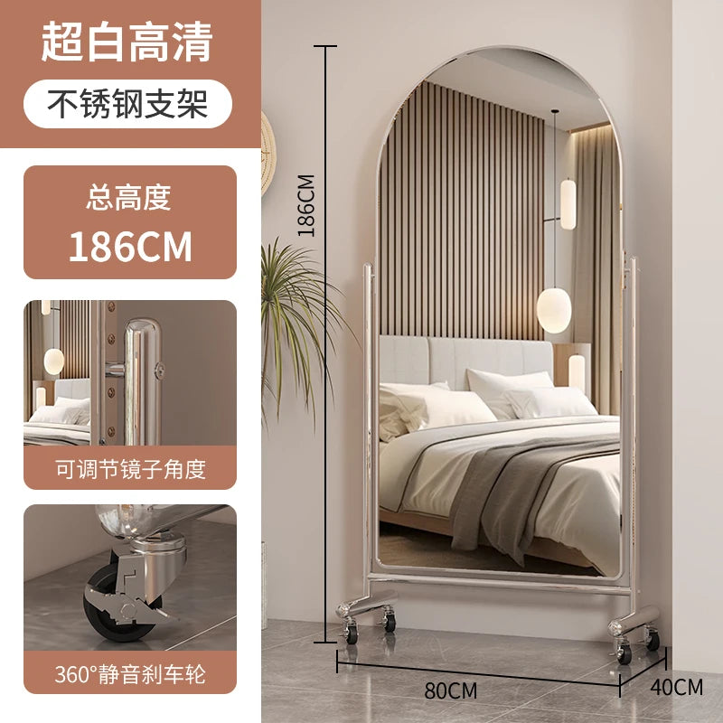 Stainless Steel Full-Length Floor Mirror