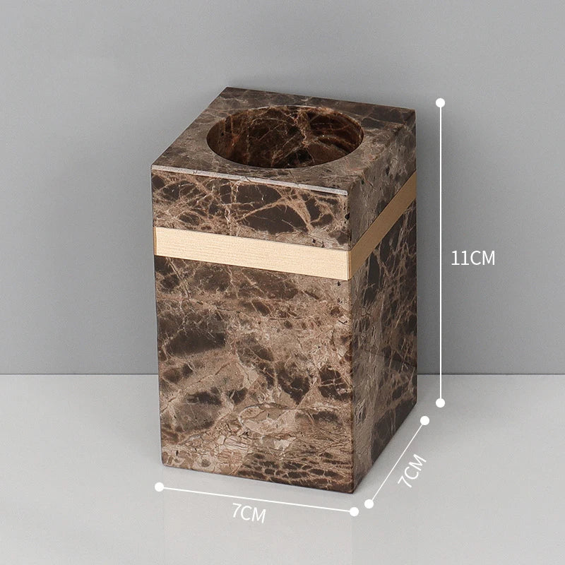 Emperador Dark Marble Bathroom Set