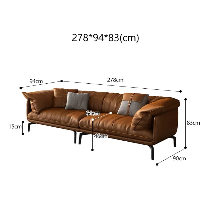Modern Minimalist Leather Sofa