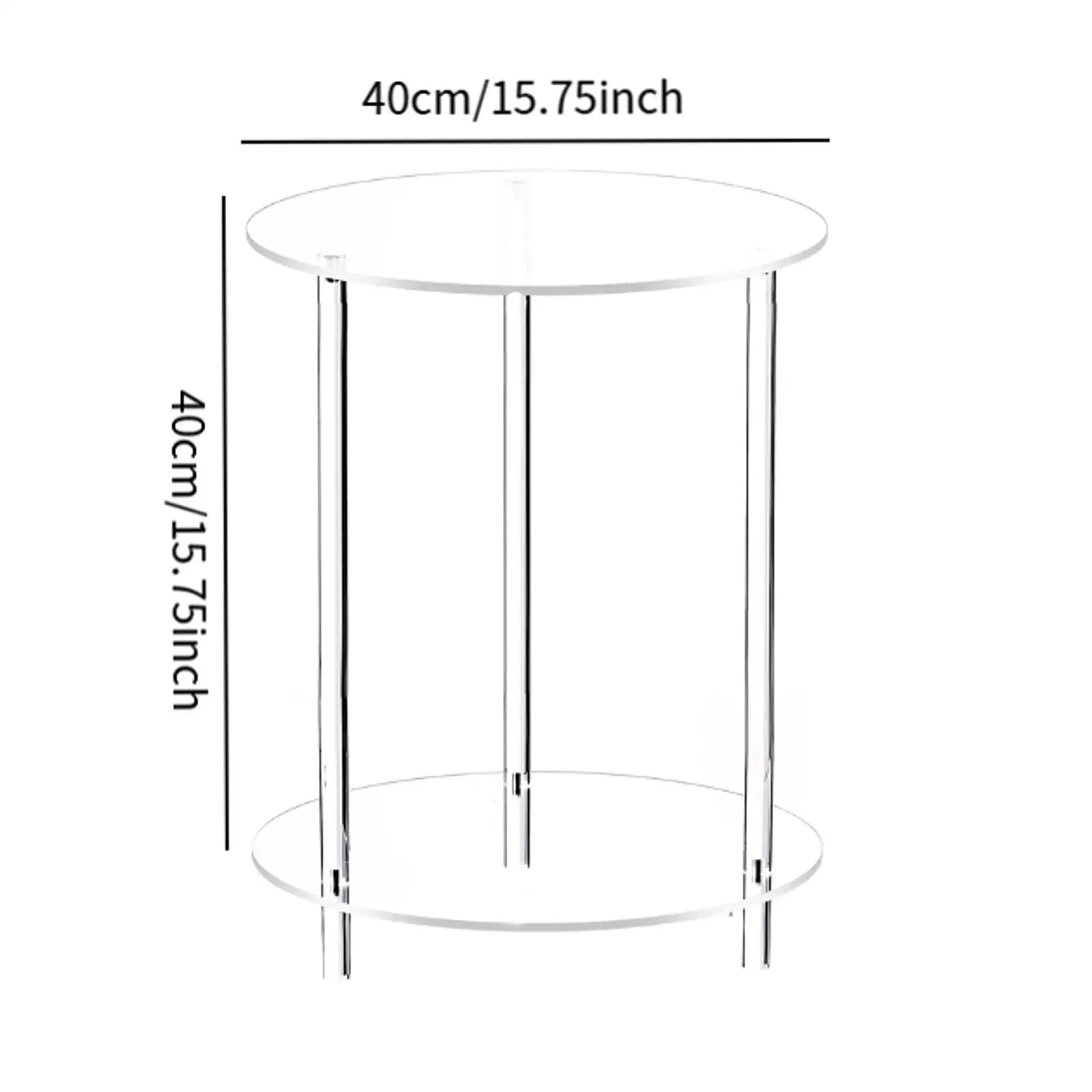 Acrylic Coffee Table with Movable Shelf