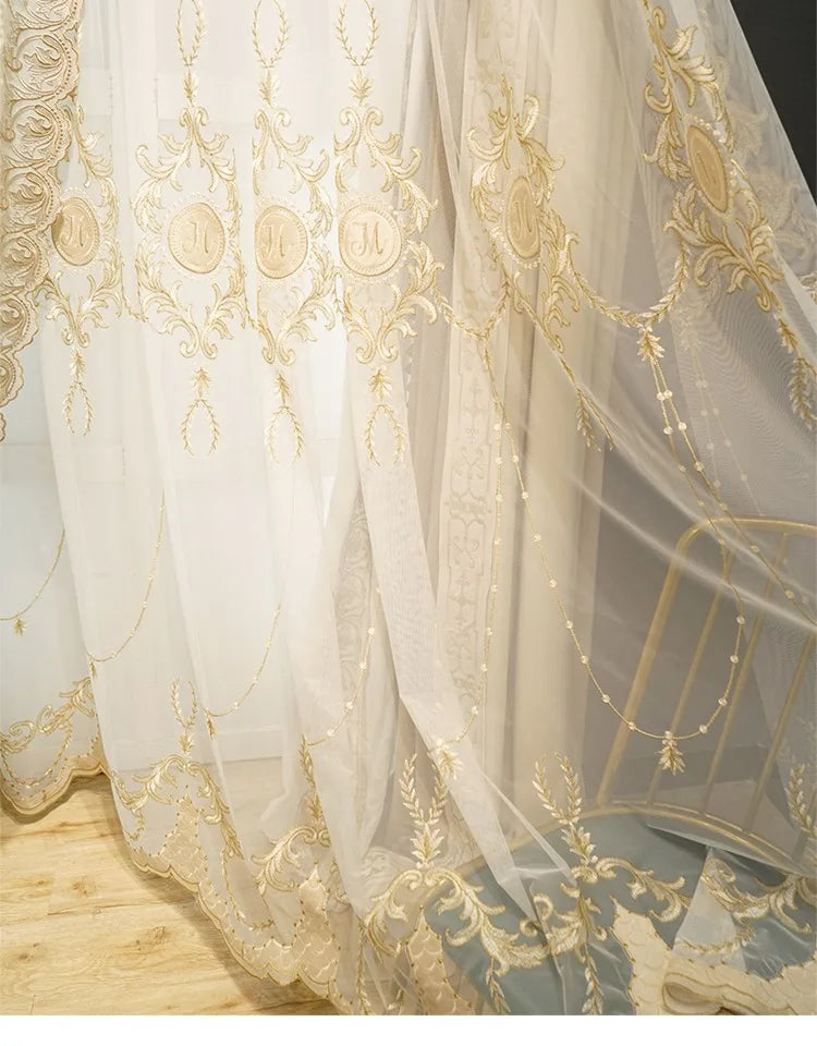 Luxury European Velvet Embroidered Blackout Curtains
