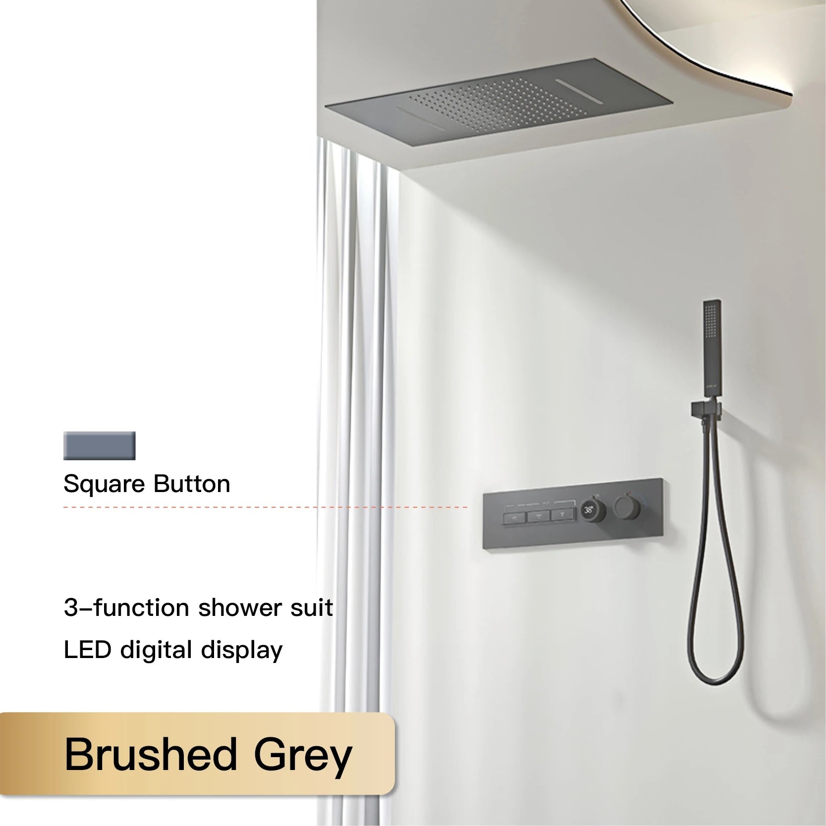 Luxury Black Brass Shower System
