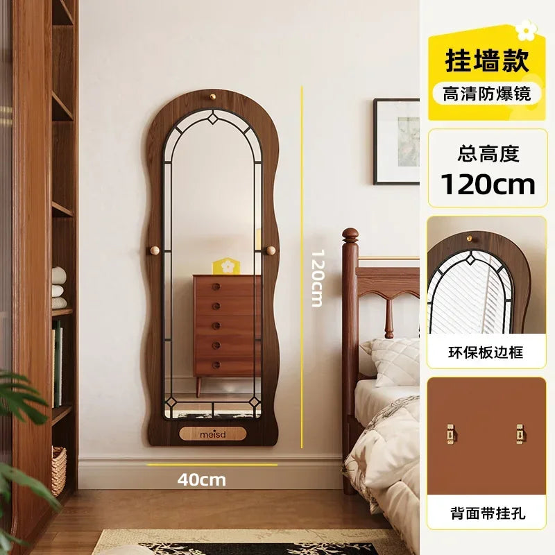 Wooden Wavy Full-Length Mirror