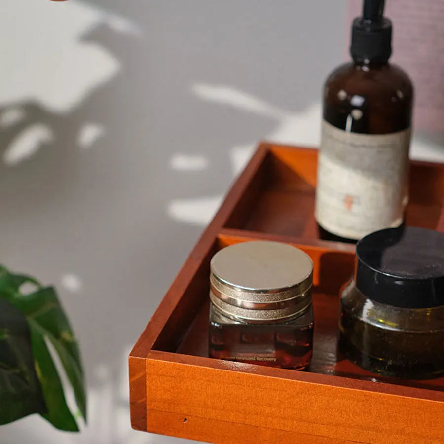 Wooden Rotating Cosmetics Storage Rack