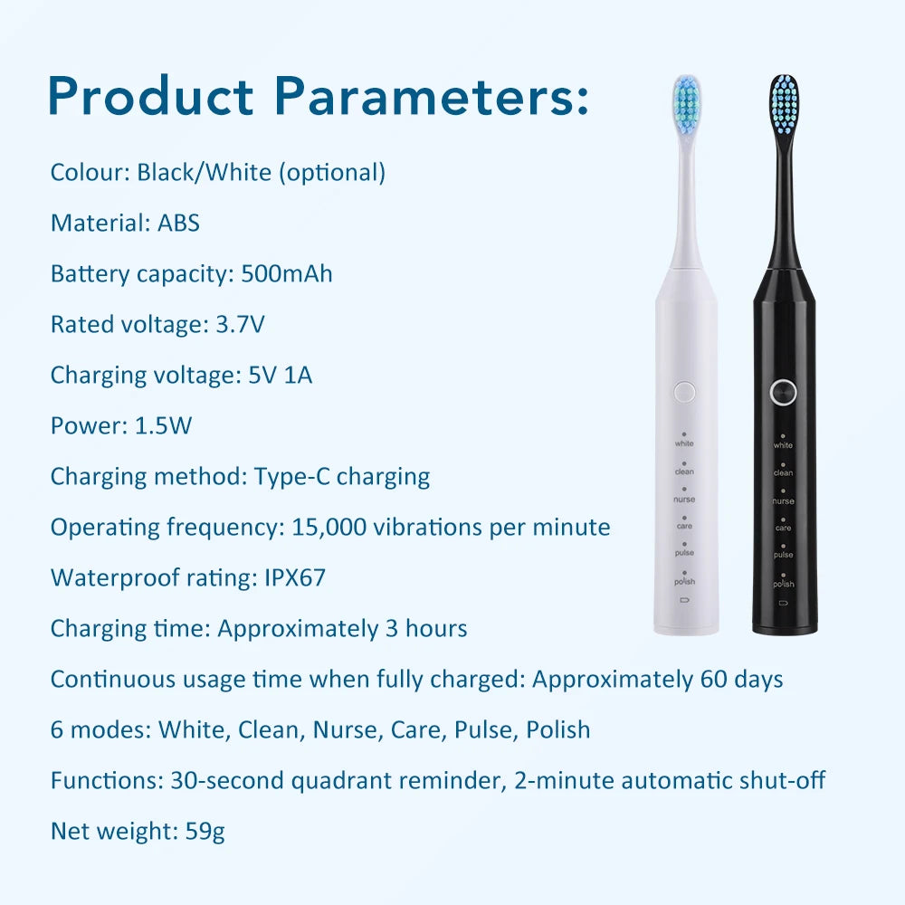 2025 Sonic Electric Toothbrush for Adults