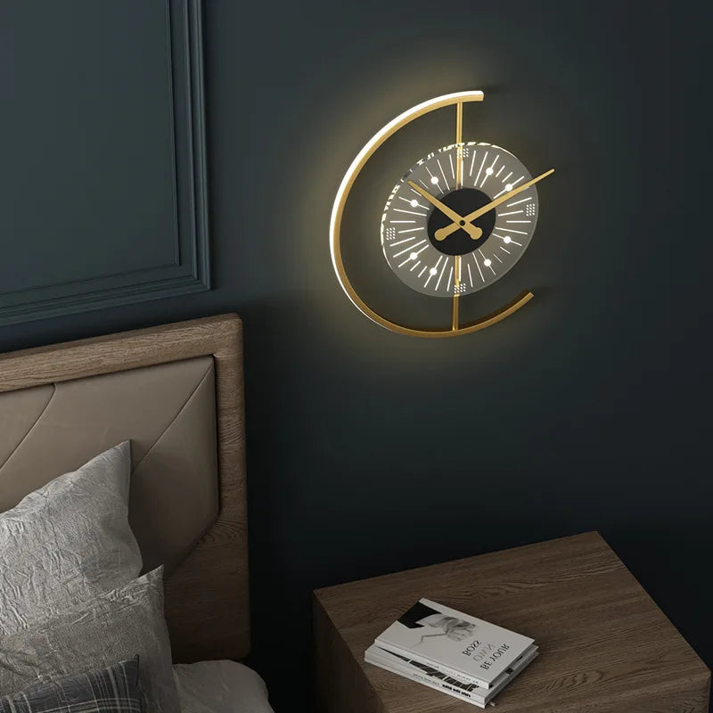SANDYHA Nordic Clock Wall Lamp