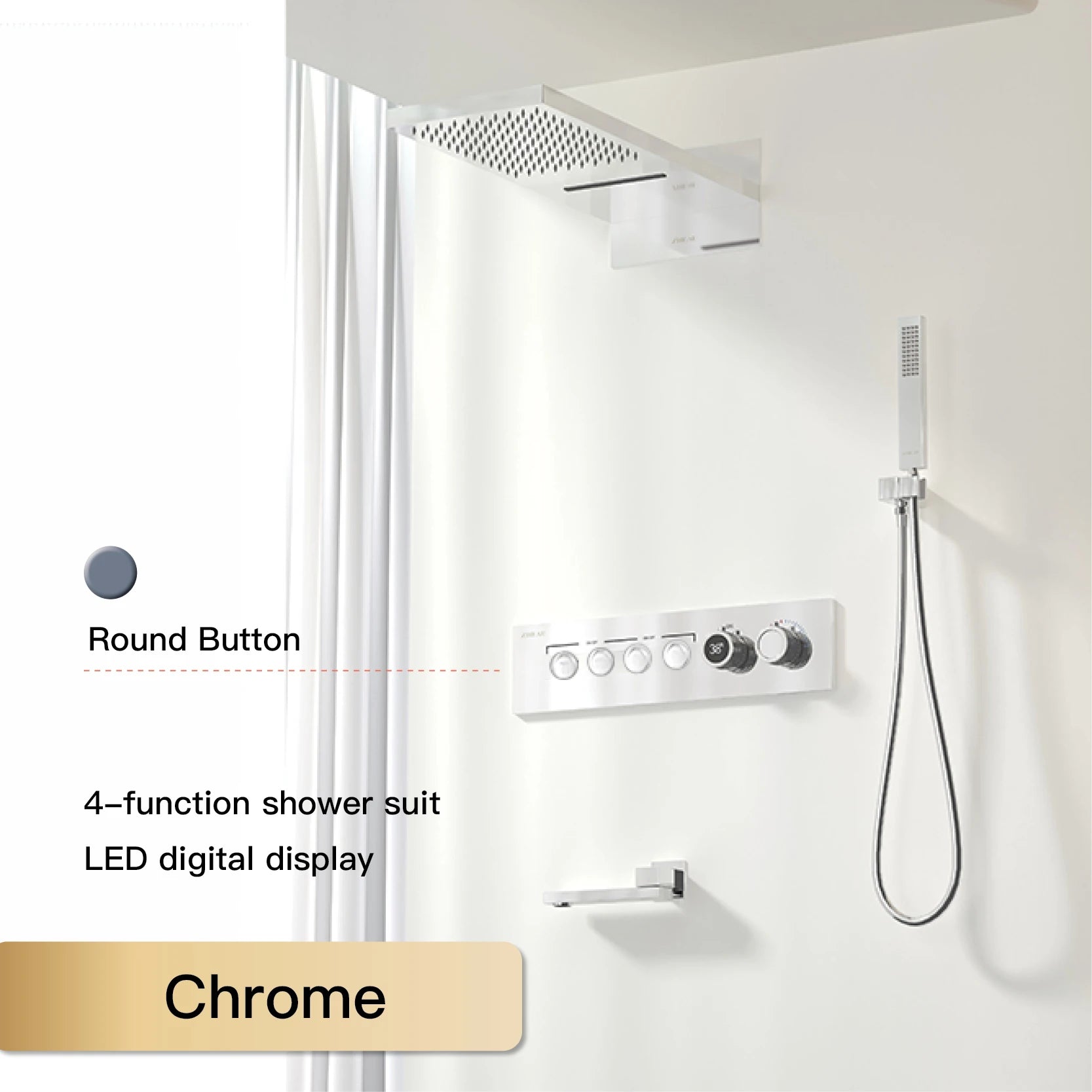 Luxury Black Brass Shower System