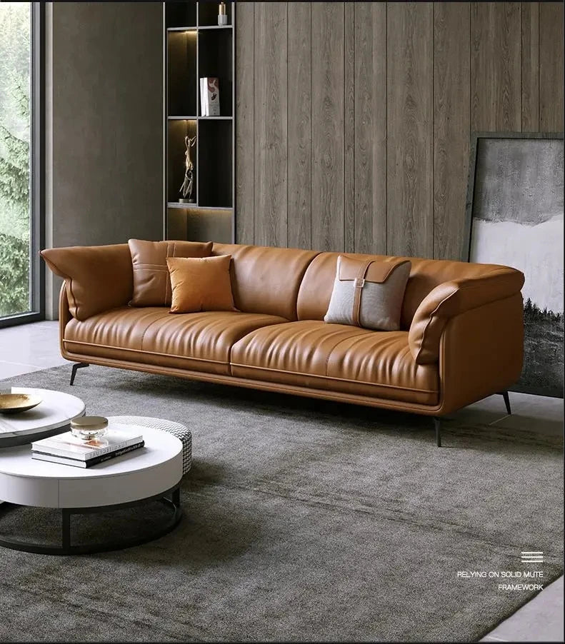 Modern Minimalist Leather Sofa