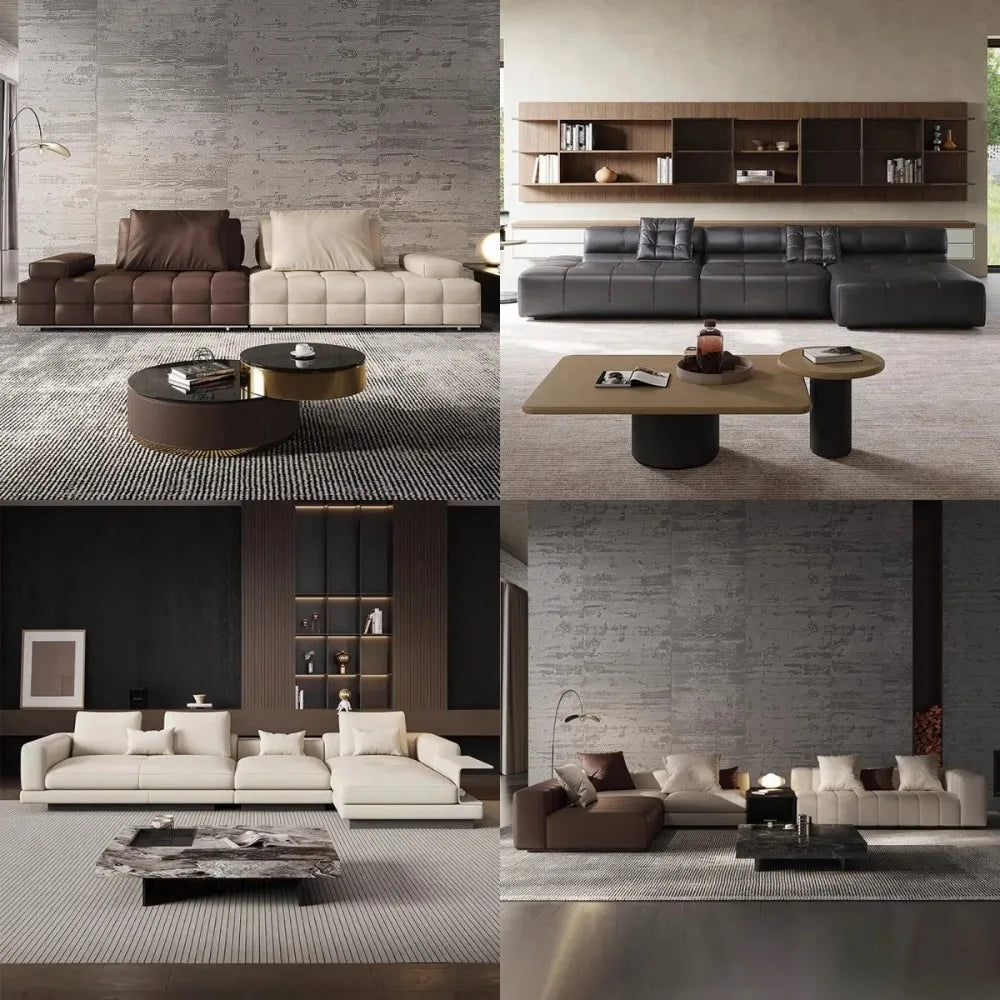 Minimalist Leather Sectional Sofa
