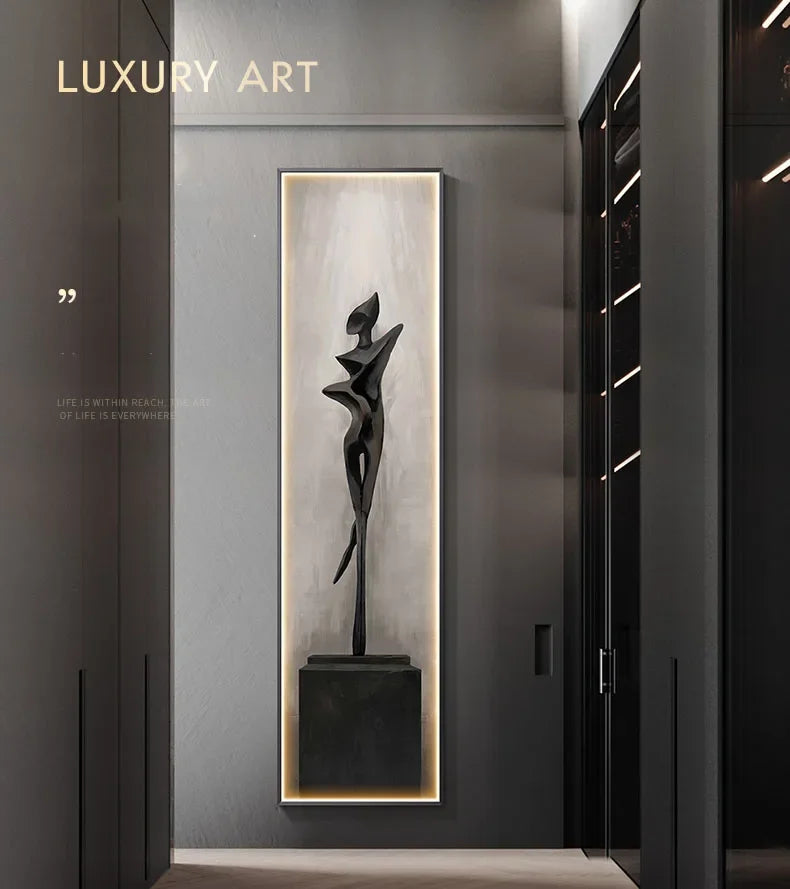 Modern Abstract Art Interior Painting Led Wall Hanging Lamp For Living Room Kitchen Porch Aisle Dining Room Room Home Decoration