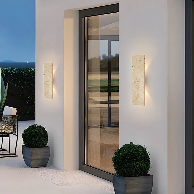 Outdoor Yellow Cave Stone Wall Light