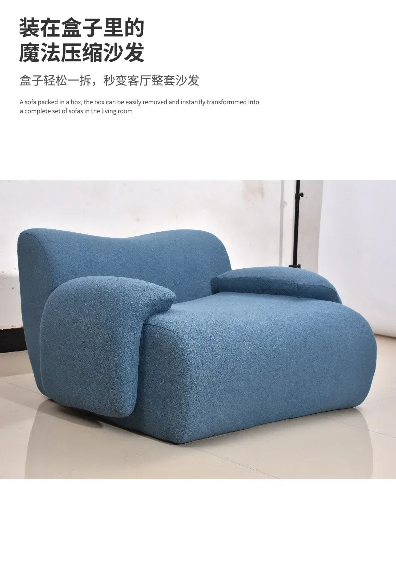 L-Shaped Corduroy Living Room Sofa