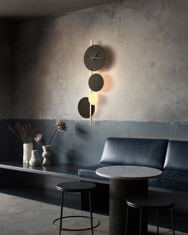 Nordic LED Clock Wall Light