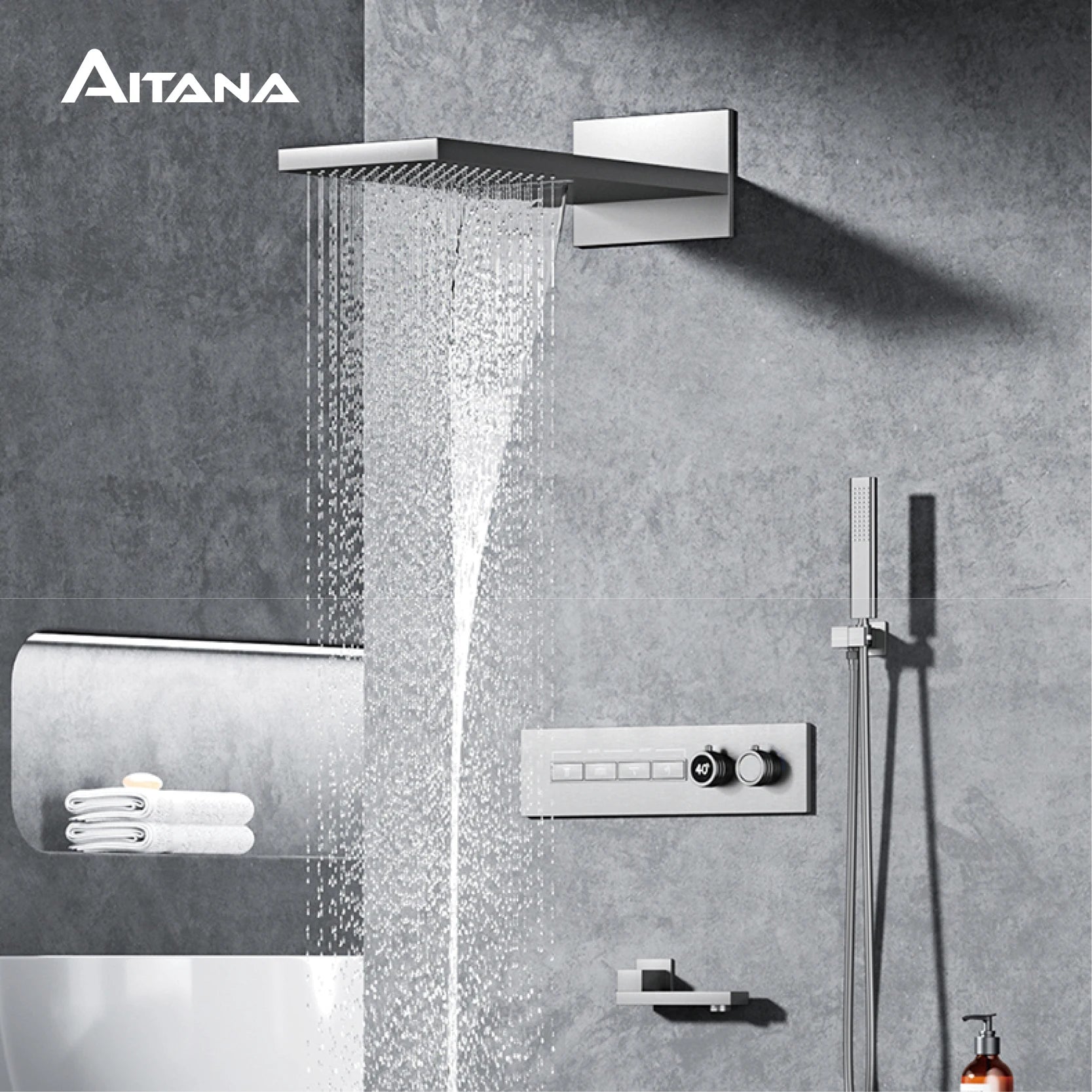 Luxury Black Brass Shower System