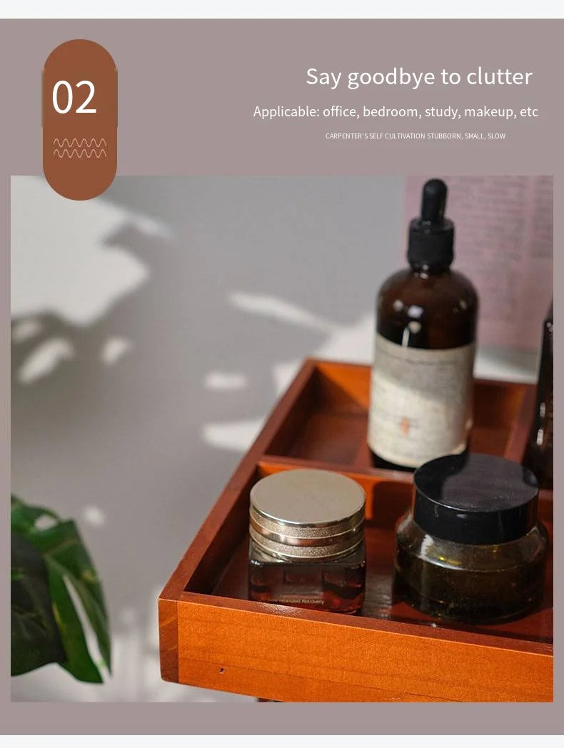 Wooden Rotating Cosmetics Storage Rack
