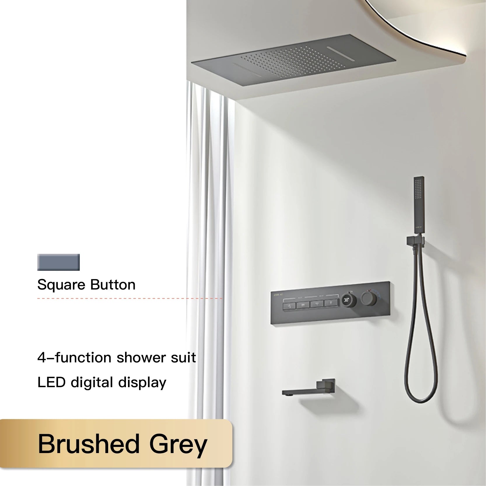 Luxury Black Brass Shower System