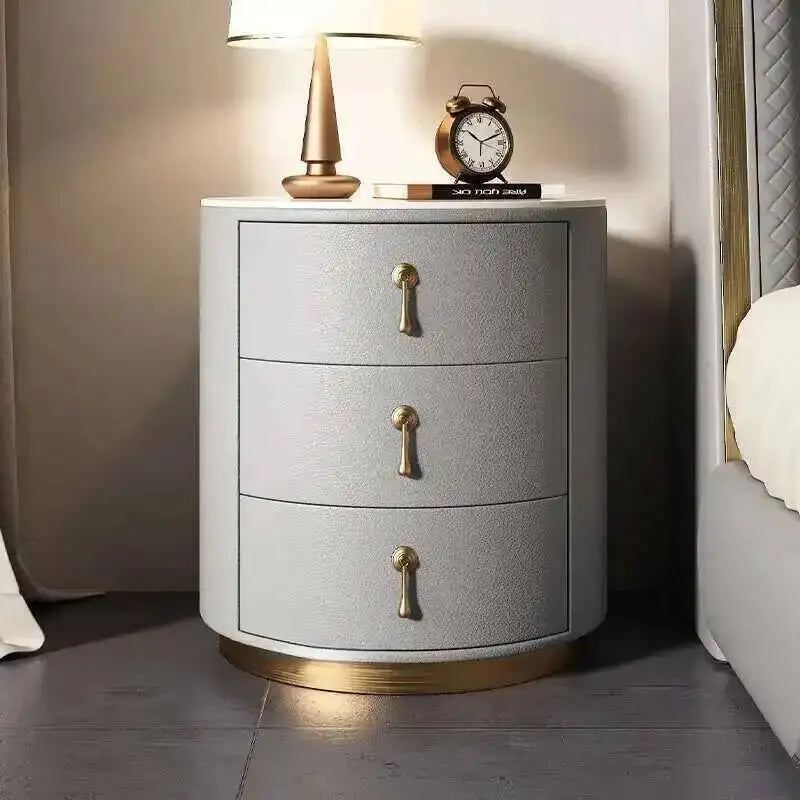 Luxury Solid Wood Round Bedside Table
