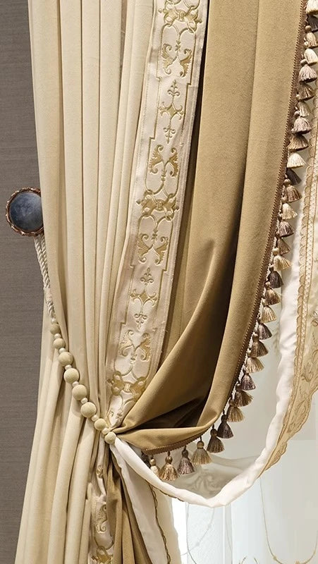 Luxury European Velvet Embroidered Blackout Curtains