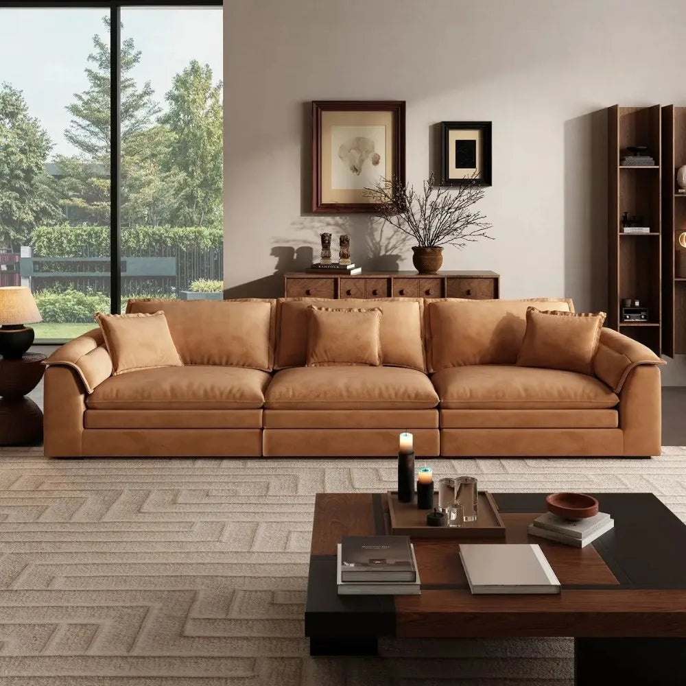Minimalist Leather Sectional Sofa
