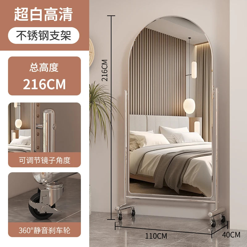 Stainless Steel Full-Length Floor Mirror