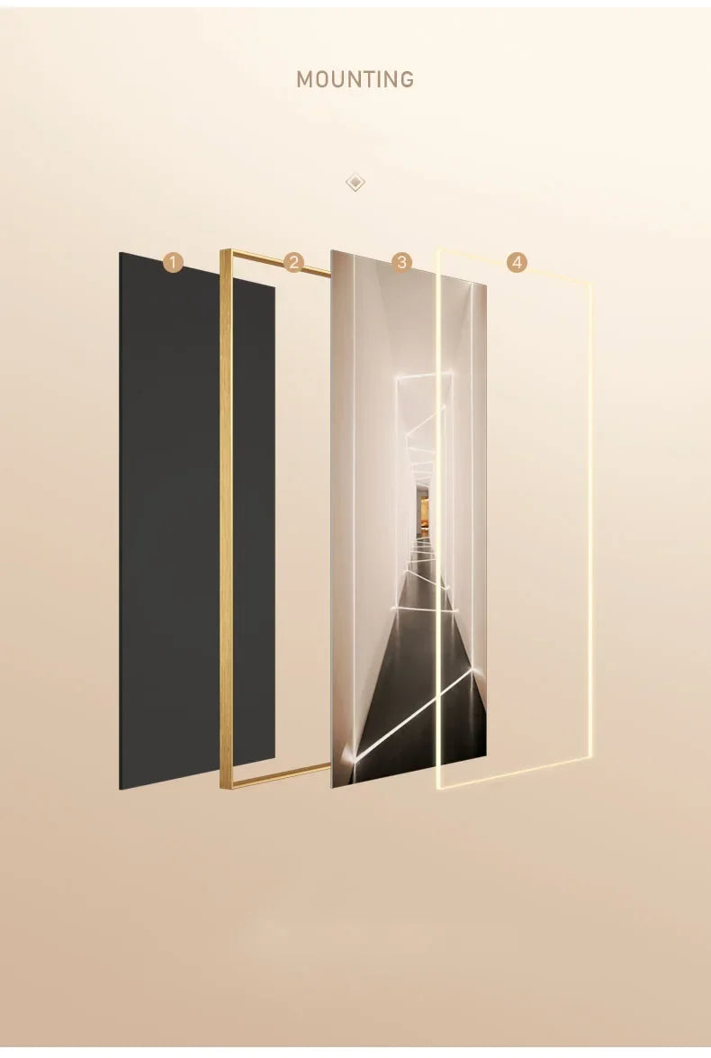 Modern Abstract Art Interior Painting Led Wall Hanging Lamp For Living Room Kitchen Porch Aisle Dining Room Room Home Decoration