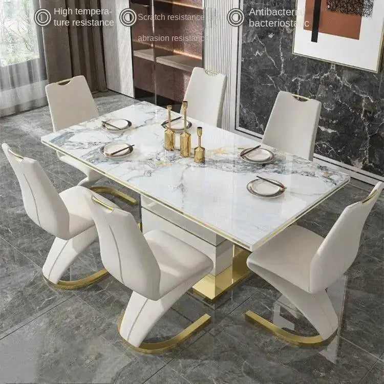 Marble Square Dining Table Set