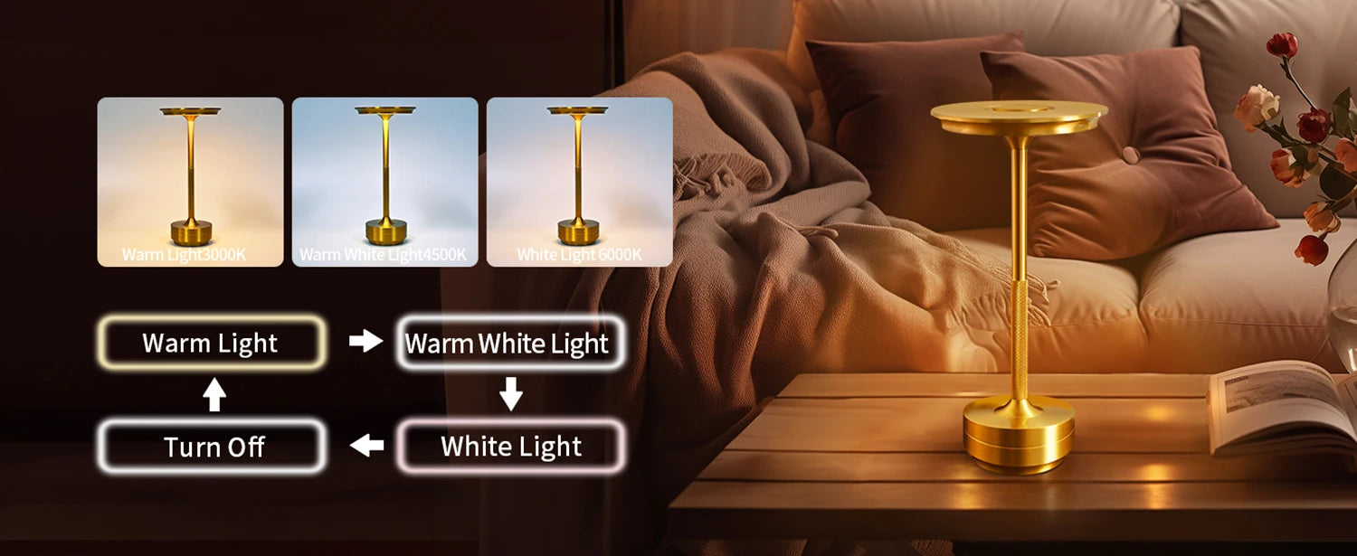 Wireless LED Desk Lamp – Rechargeable & Portable