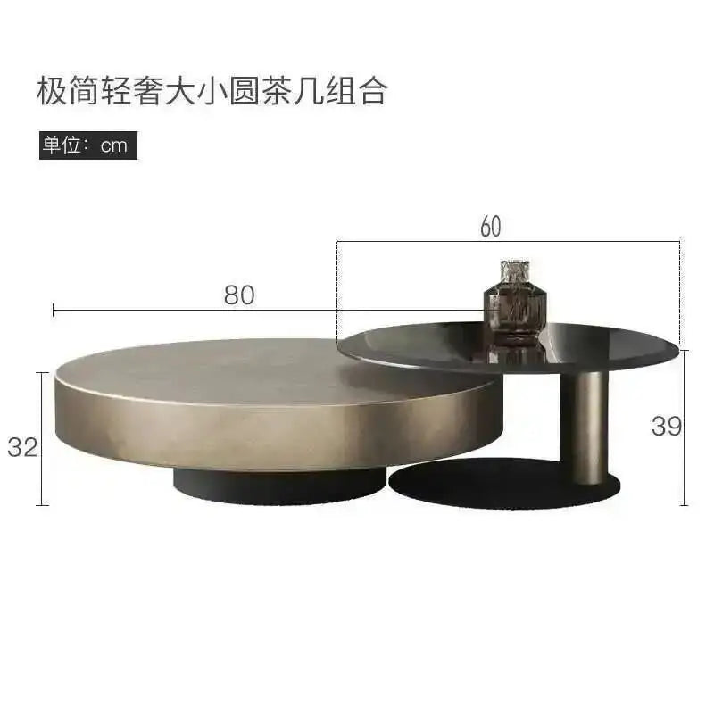 Luxury Round Stainless Steel Coffee Table