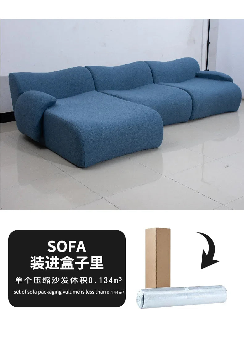L-Shaped Corduroy Living Room Sofa
