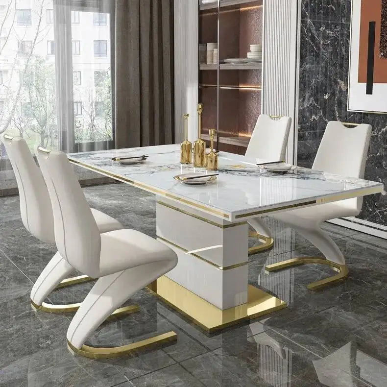 Marble Square Dining Table Set