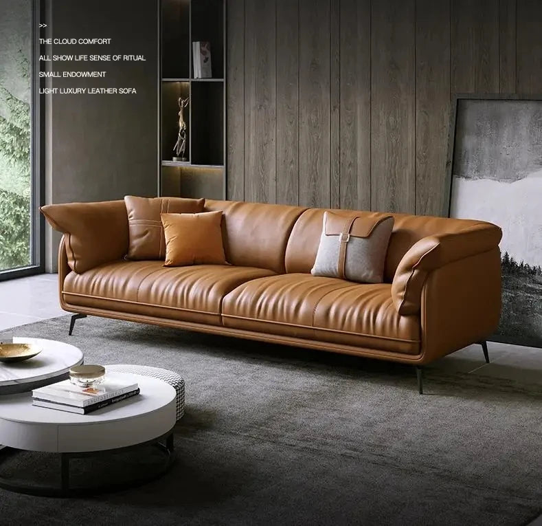 Modern Minimalist Leather Sofa