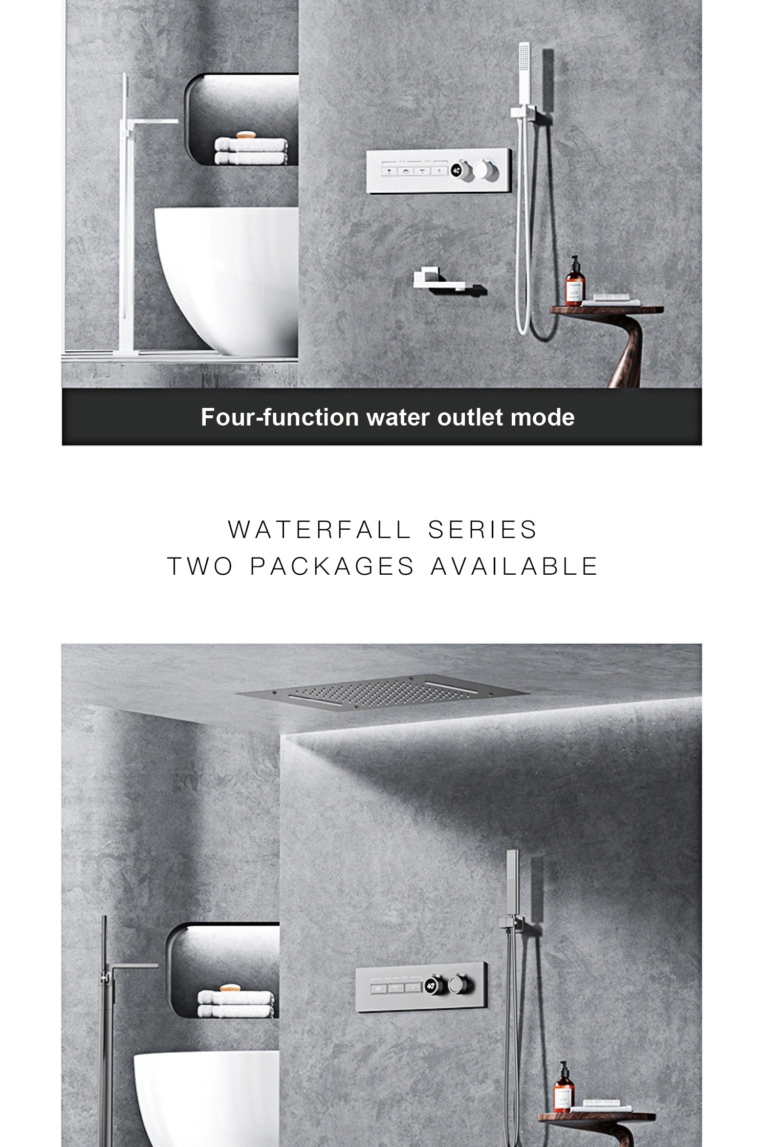 Luxury Black Brass Shower System