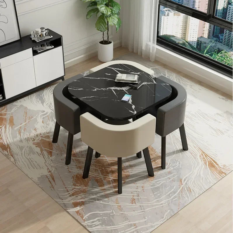Round Dining Table with 4 Chairs