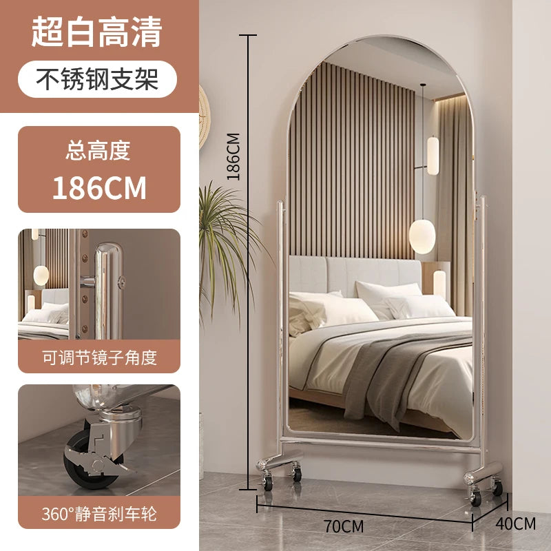 Stainless Steel Full-Length Floor Mirror