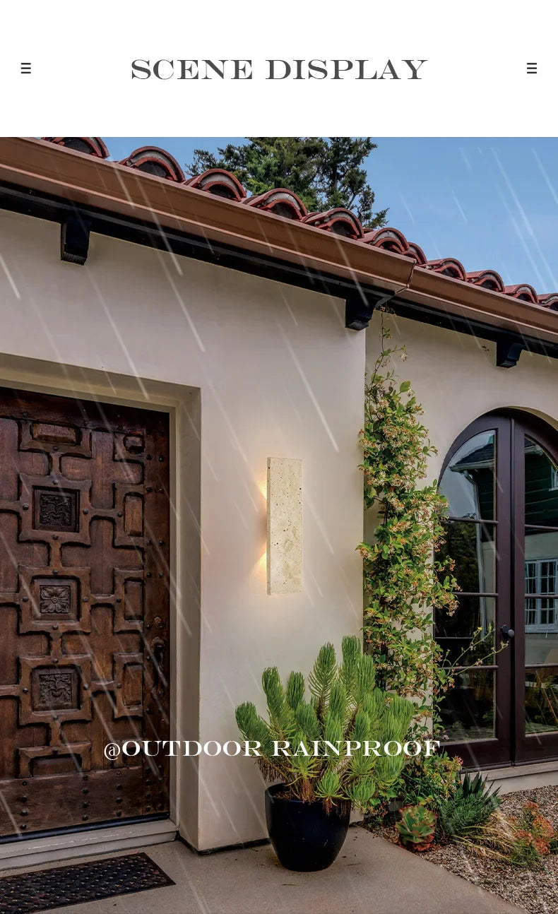 Outdoor Yellow Cave Stone Wall Light