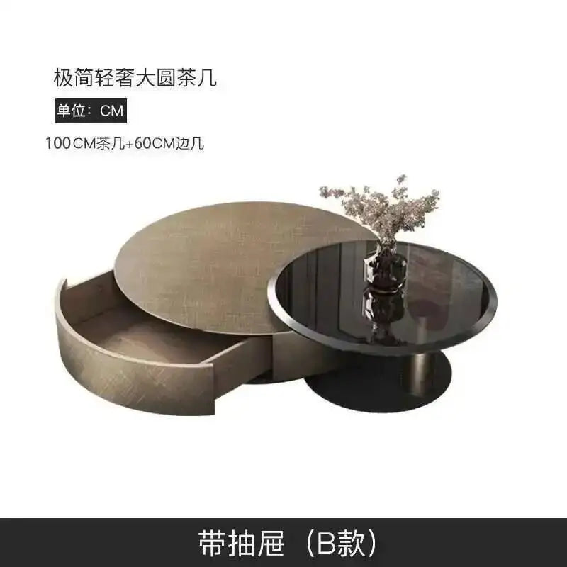 Luxury Round Stainless Steel Coffee Table