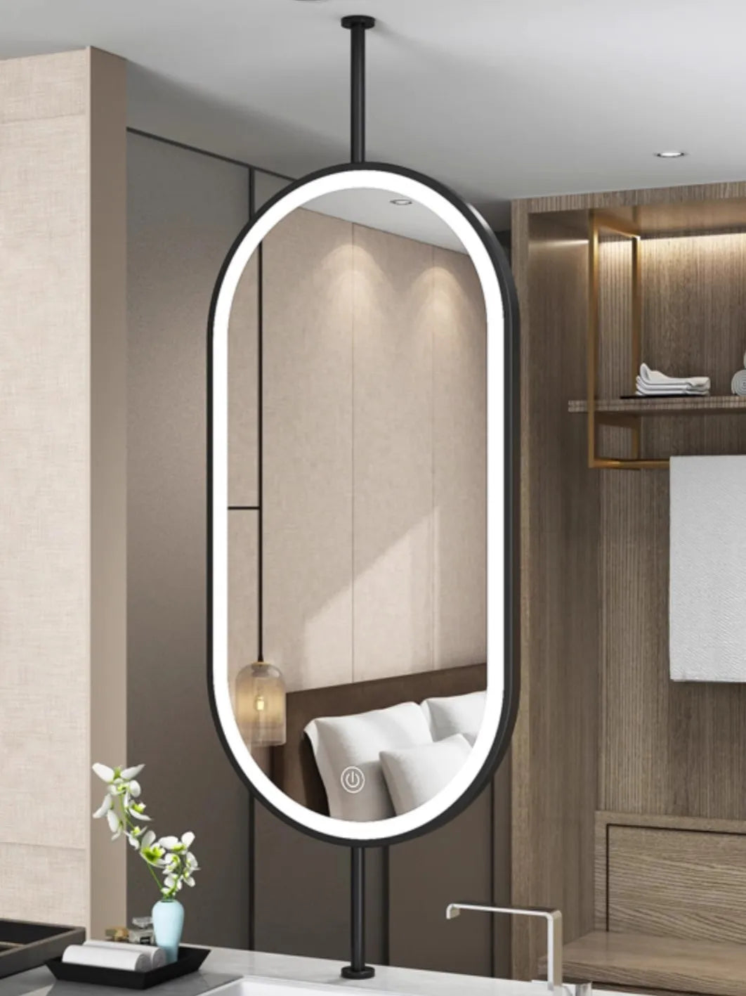 Oval Hanging LED Vanity Mirror
