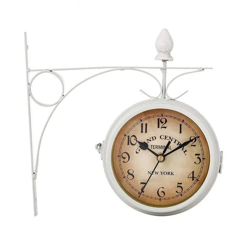 Retro Double-Sided Outdoor Wall Clock