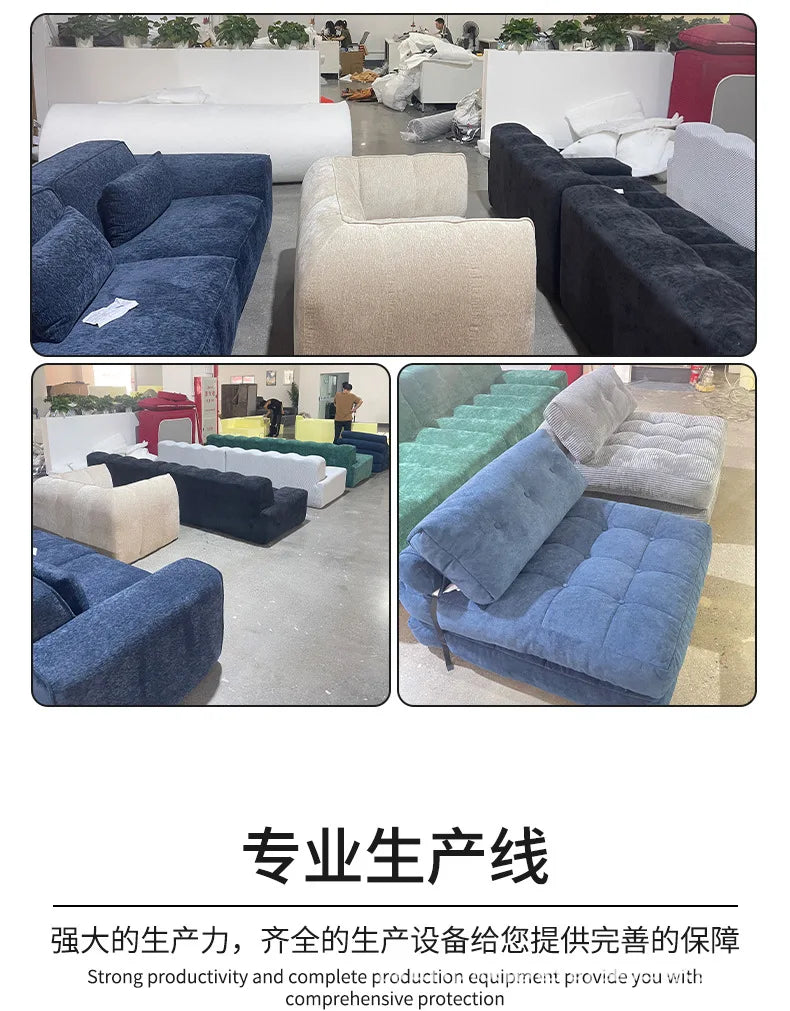 L-Shaped Corduroy Living Room Sofa
