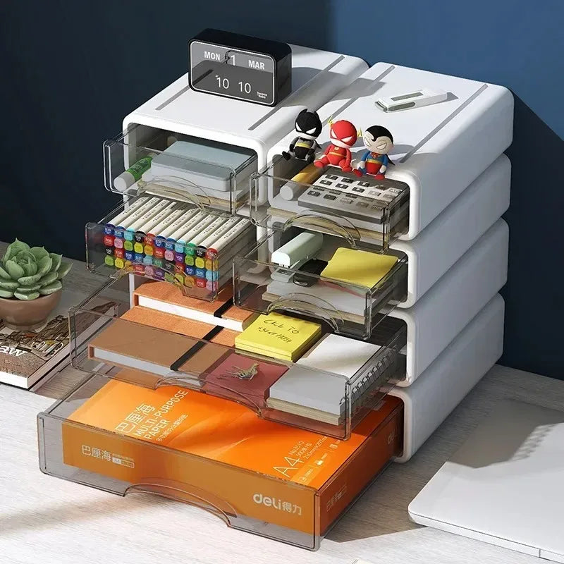 Plastic Desktop Organizer Storage Box with Drawer