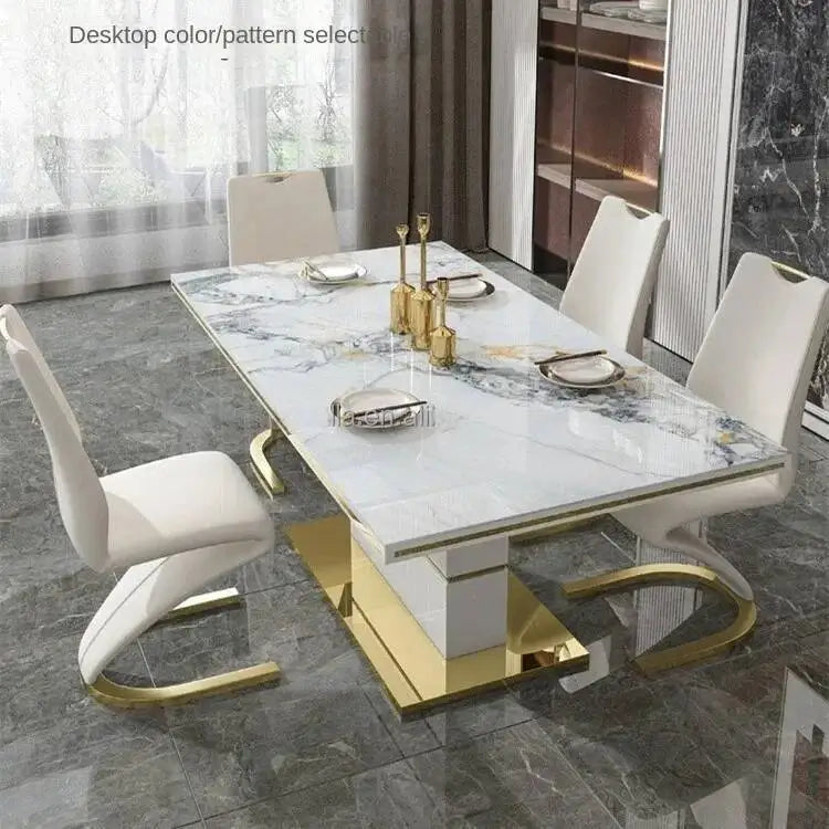 Marble Square Dining Table Set