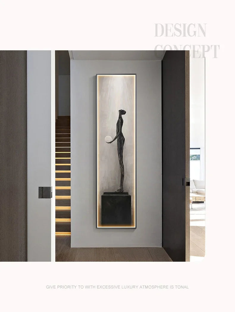 Modern Abstract Art Interior Painting Led Wall Hanging Lamp For Living Room Kitchen Porch Aisle Dining Room Room Home Decoration